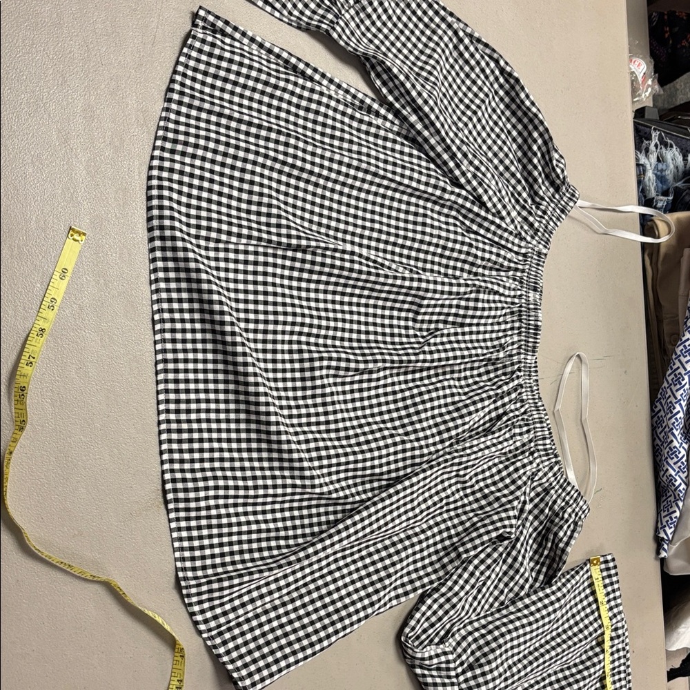 Black and White Gingham Women's Top